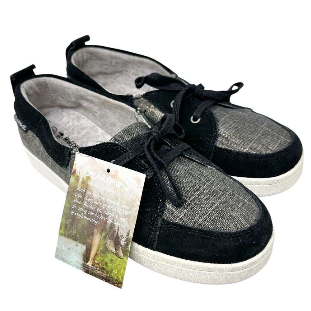 BearPaw Wilde Women’s Suede Leather Canvas Sneakers Size 9
